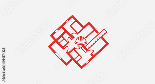 Red maze with a central eye.