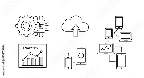 Technology and data exchange concept.