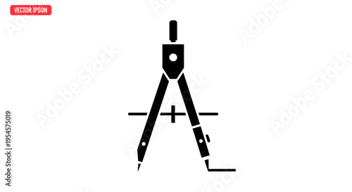 Black compass drawing tool instrument.