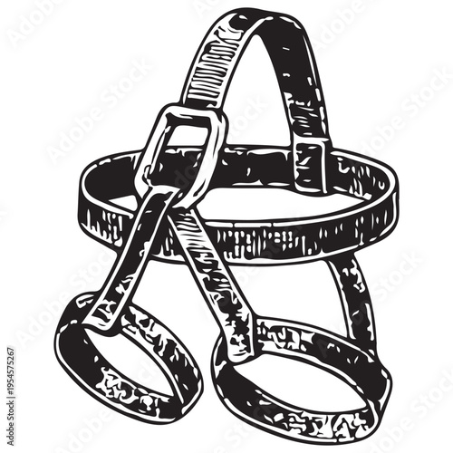 Climbing Harness Leg Loop Safety Gear Mountaineering Equipment Illustration