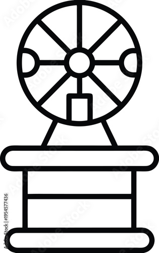 potter s wheel line art vector illustration on transparent background