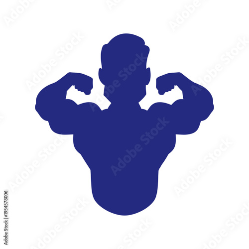 Bodybuilding Silhouette Gym Logo Vector