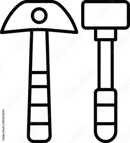 cooper s adze line art vector illustration on transparent background