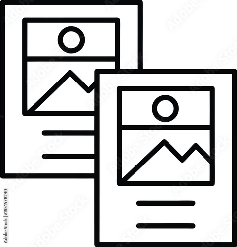 contact print frame line art vector illustration on transparent background