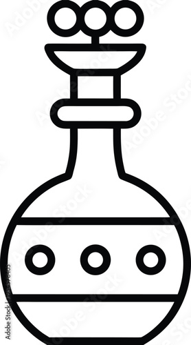 Photography alchemical vessel alembic line art vector illustration on transparent background