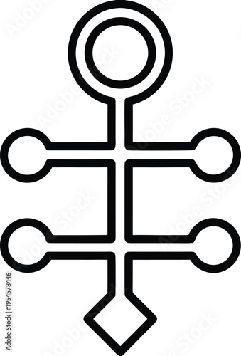aether symbol line art vector illustration on transparent background