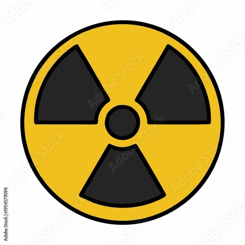 Nuclear Radiation Warning Sign Flat Vector Design