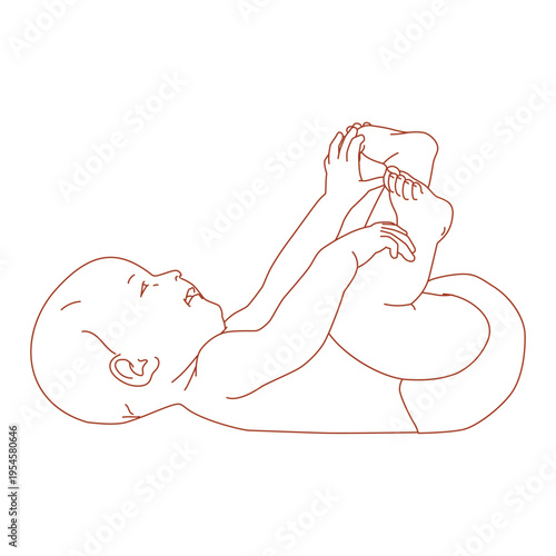  baby on floor playing with feet.eps