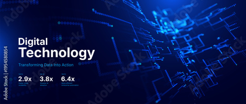 Futuristic Tech Data Flow. Digital Banking, Blockchain and Innovation. Financial Technologies Concept. Vector Illustration.