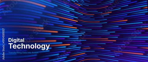 Digital Ecosystem Visualization Highlighting AI Integration, Data Streamlines, and Smart Network Connections in a Futuristic Layout. Digital Business Transformation Vector Background.