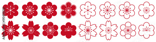 Flower icons set