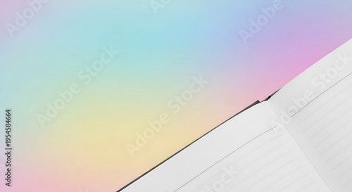 Abstract Pastel Gradient Background with White Geometric Shape.