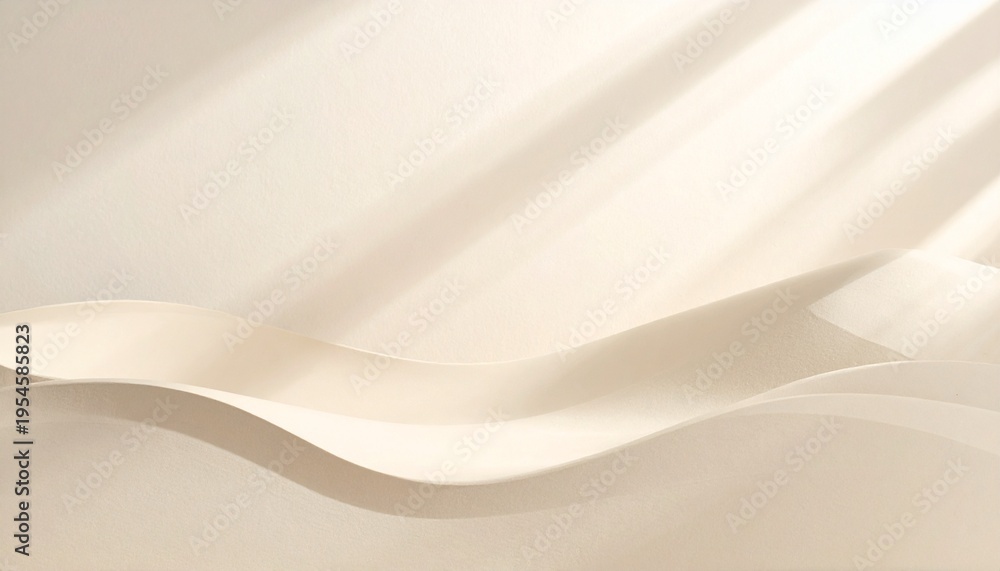 Obraz premium Minimal beige neutral background with smooth plaster texture and soft shadows