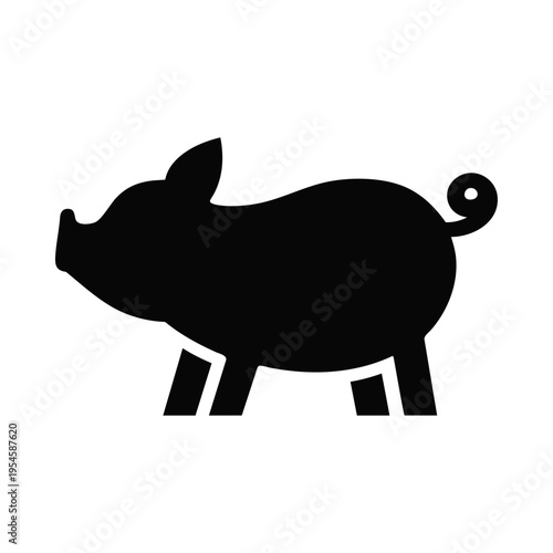 Pig Farm Animal Cartoon Illustration
