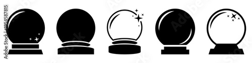 Crystal ball icon set