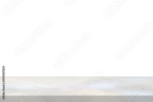 White Marble Table with Light Spot, Suitable for Product Presentation Backdrop, Display, and Mock up. (Transparent PNG File)