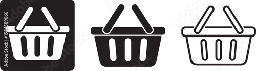 Shopping basket icon bold premium uniform stroke.