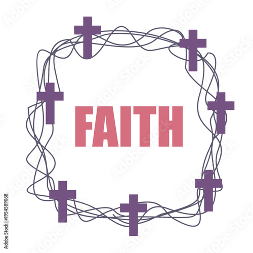 Faith word Christian crosses with. Religious concept.