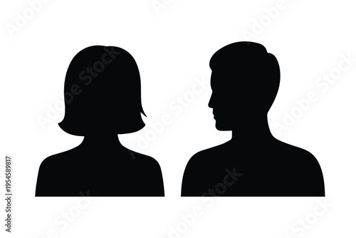 Corporate directory head silhouettes for contact lists