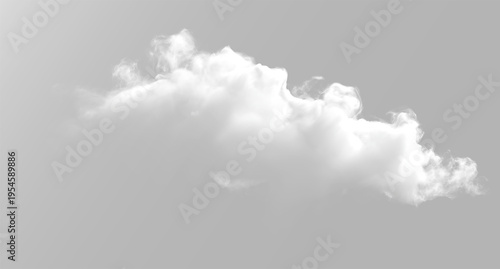 Fotografía Single fluffy white cloud isolated on transparent background for sky replacement