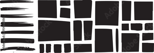 Paint stroke banners and web header elements