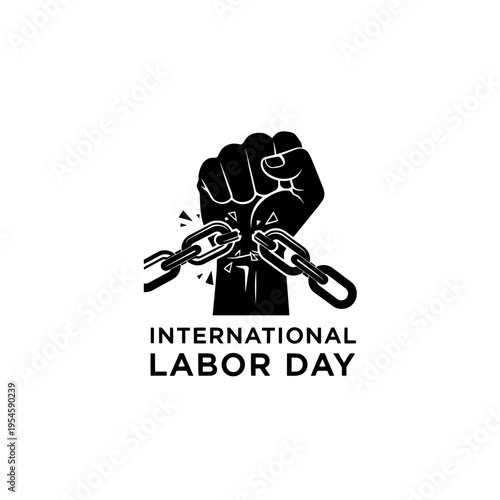 Minimalist Empowering Graphic for International Labor Day Representing Strength and Freedom from Oppression