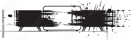 Television sets with signal glitch and ink splatter