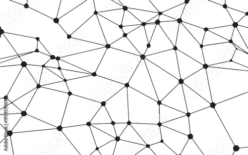 Tableau sur toile Social network node connections map