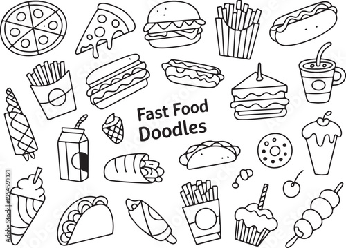 Desserts and sweets doodles pack