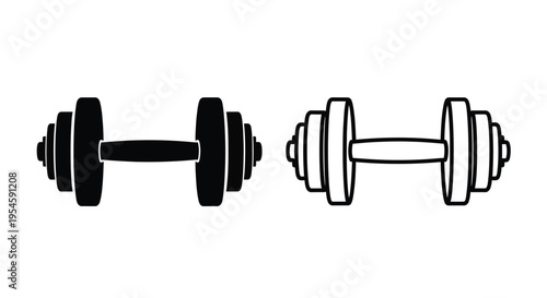 Two dumbbells one black and one white in a side by side view