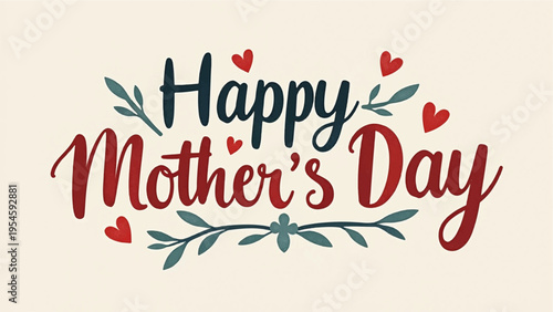Happy Mother's Day vector greeting card illustration