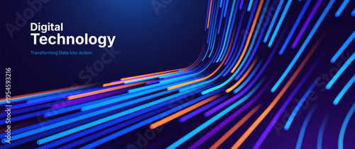 Futuristic Abstract Background Featuring Streamlined Data Channels and Artificial Intelligence Integration in a Tech-Inspired Composition. Digital Business Transformation Vector Background.