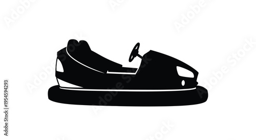 Black silhouette of a bumper car a classic amusement park ride silhouette