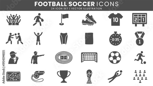 Football soccer icons vector set