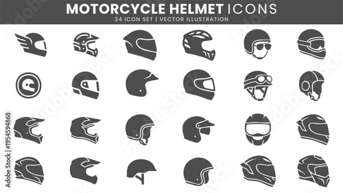 Motorcycle helmet icons vector set