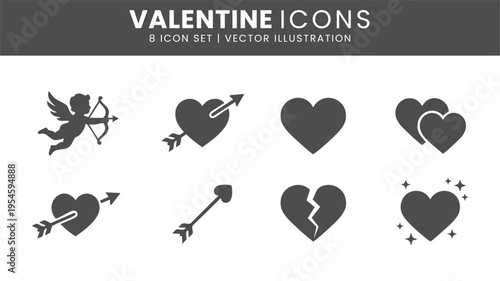 Valentine icons vector set