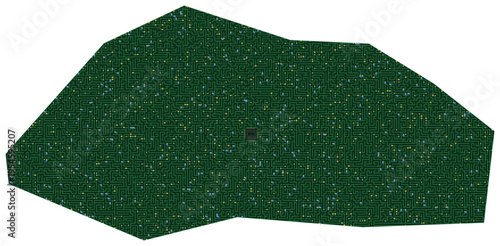 Circuit board map vector illustration of Bhutan – Digital PCB Territory, Transparent Background, Technology, Communication