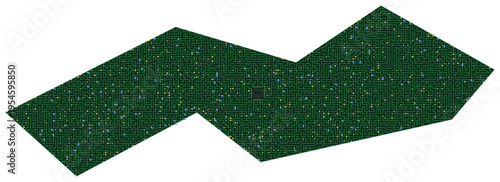 Circuit board map vector illustration of Falkland Islands – Digital PCB Territory, Transparent Background, Technology, Communication