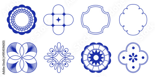 Vector graphic design, lace linear border and frame with copy space for text, logo, monogram, minimal trendy stationery and brand packaging template