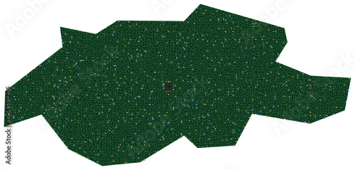 Circuit board map vector illustration of Switzerland – Digital PCB Territory, Transparent Background, Technology, Communication