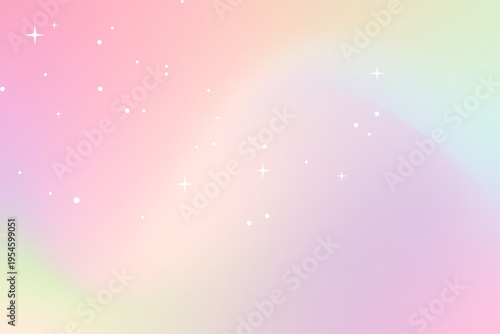 Colorful pastel gradient background with magical sparkling stars