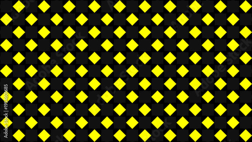 Repeating Yellow Diamond Pattern on Black Background vector background