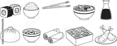 Black and white of various kitchen utensils and tools kitchen tools spatula whisk des