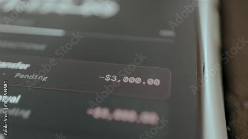 Live transactions from bank account, money transfers and withdrawals, draining the account