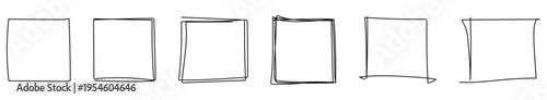 Set of hand drawn square frames