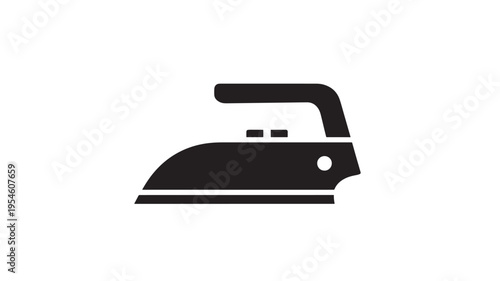 Iron household appliance with black handle and soleplate, essential for laundry care and wrinkle removal