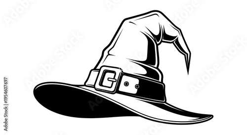 Classic Witch Hat with Buckle - Spooky Halloween Accessory