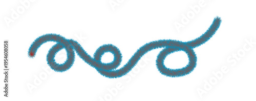 Blue hand-drawn squiggle fur. Abstract blue hand-drawn curly line fur for minimalist graphic design and playful patterns