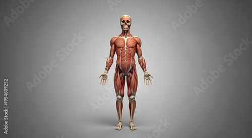 Human Body Anatomy Muscle Structure Illustration.