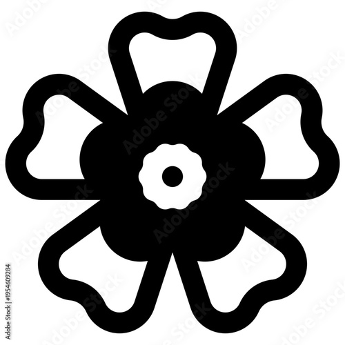 Malva. Outlined stroke vector icon with black-filled details.